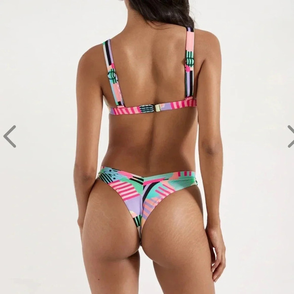 NWT OneOne Swimwear Bikini SET Pekin Cute New Multi Jesse Kameron Cheeky Small - Picture 7 of 14